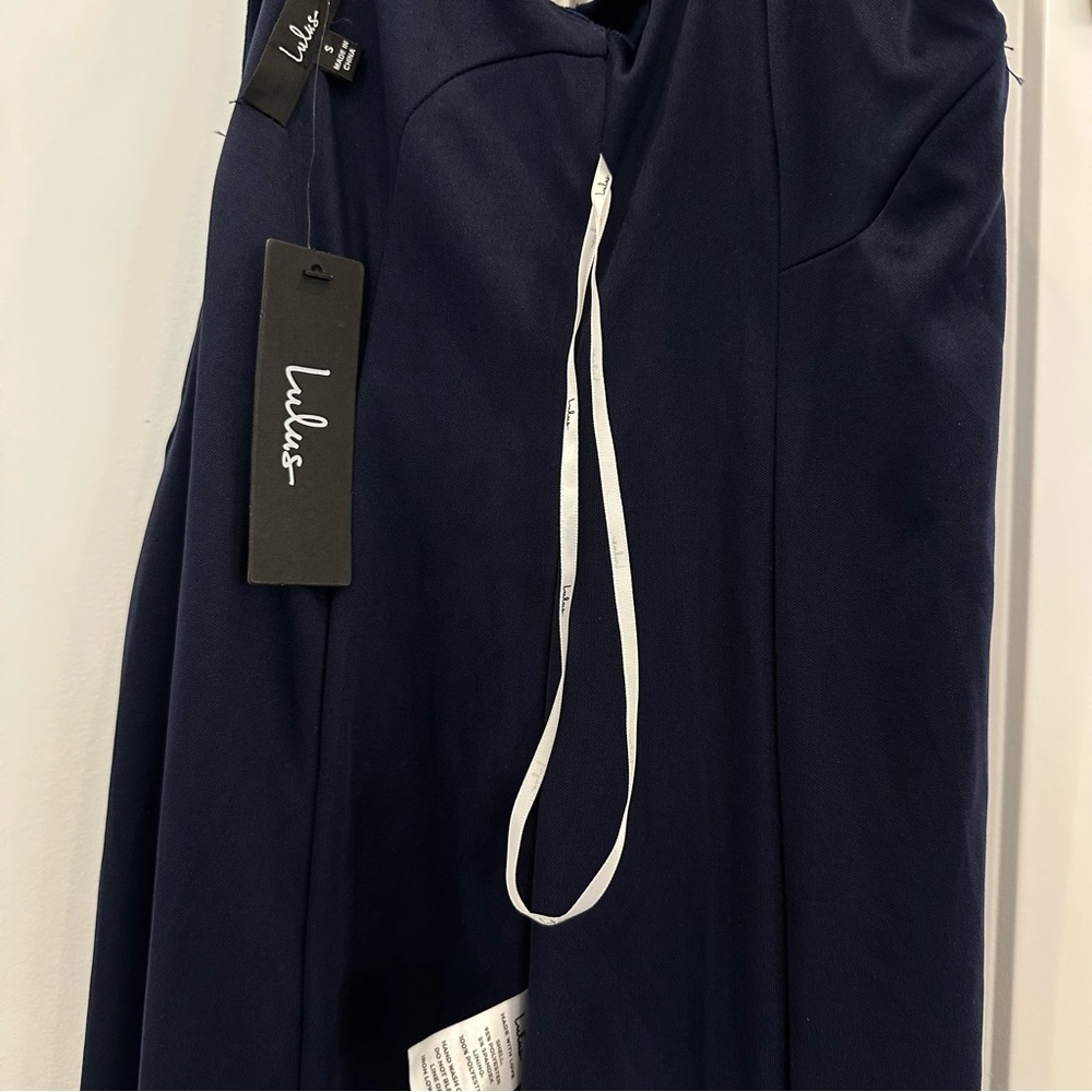 Lulu’s Promise of Forever Blue Velvet Column Maxi Dress NEW WITH TAGS small - Picture 12 of 16